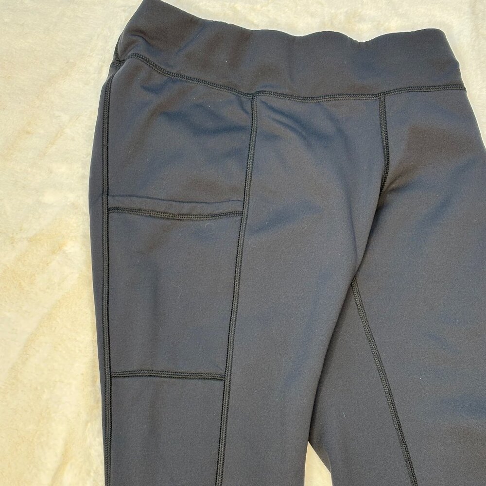 L.L. Bean Women's Black PrimaLoft Therma Stretch Fleece Pocket Tights/Leggings - Picture 9 of 15